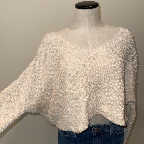 Free People Cream V-Neck Sweater - Picture 4 of 7